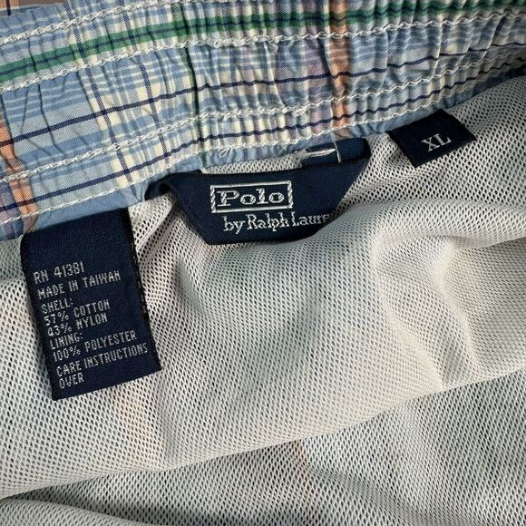 Vintage Polo Ralph Lauren Mens Size X Large Plaid Shorts Swim Suit Trunks 38x5.5 - Picture 9 of 9